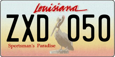 LA license plate ZXD050