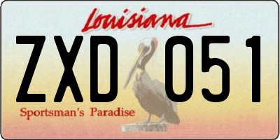 LA license plate ZXD051