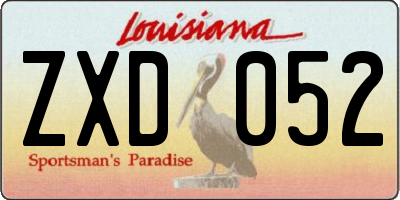 LA license plate ZXD052