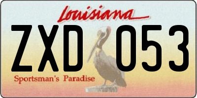 LA license plate ZXD053