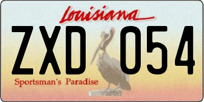 LA license plate ZXD054