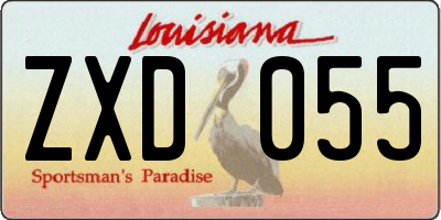 LA license plate ZXD055