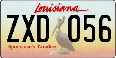 LA license plate ZXD056