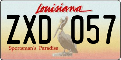 LA license plate ZXD057