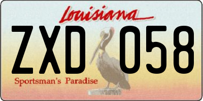 LA license plate ZXD058