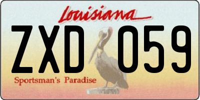 LA license plate ZXD059