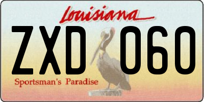 LA license plate ZXD060