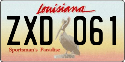 LA license plate ZXD061