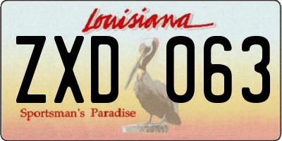 LA license plate ZXD063