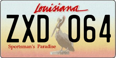 LA license plate ZXD064