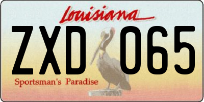 LA license plate ZXD065