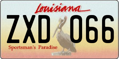 LA license plate ZXD066