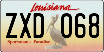 LA license plate ZXD068