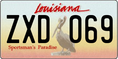 LA license plate ZXD069