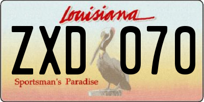 LA license plate ZXD070