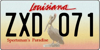 LA license plate ZXD071