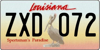 LA license plate ZXD072