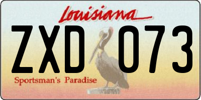 LA license plate ZXD073