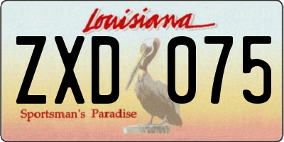 LA license plate ZXD075