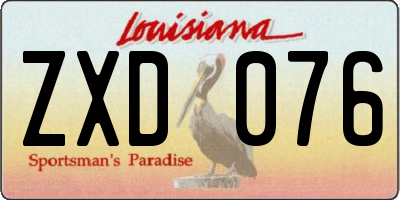 LA license plate ZXD076