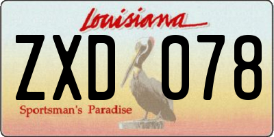 LA license plate ZXD078
