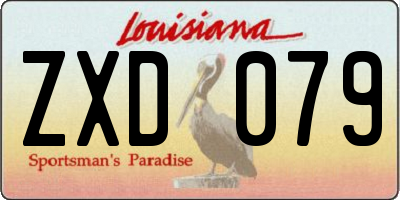 LA license plate ZXD079