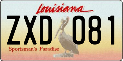 LA license plate ZXD081