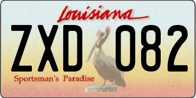 LA license plate ZXD082