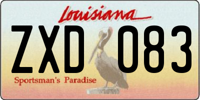 LA license plate ZXD083