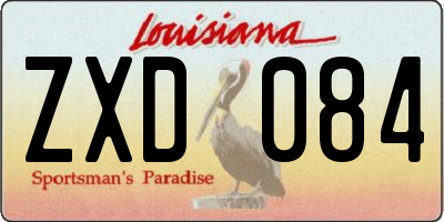 LA license plate ZXD084