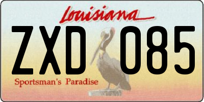 LA license plate ZXD085