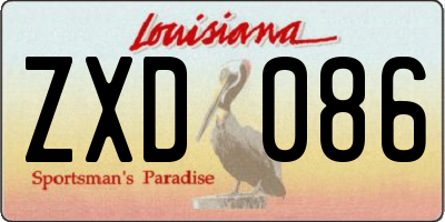 LA license plate ZXD086