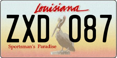 LA license plate ZXD087