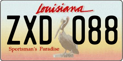 LA license plate ZXD088