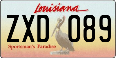 LA license plate ZXD089