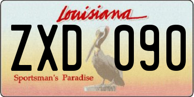 LA license plate ZXD090