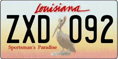 LA license plate ZXD092