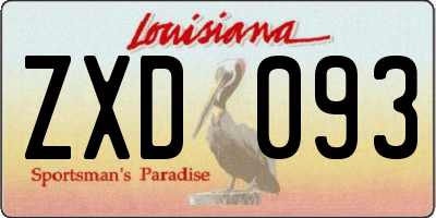 LA license plate ZXD093