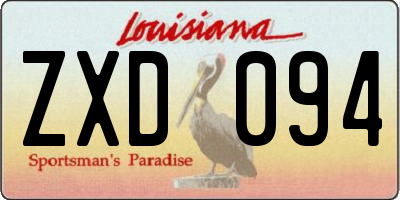 LA license plate ZXD094