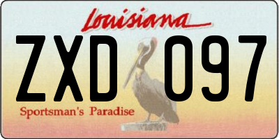 LA license plate ZXD097