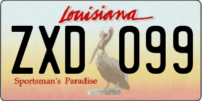 LA license plate ZXD099