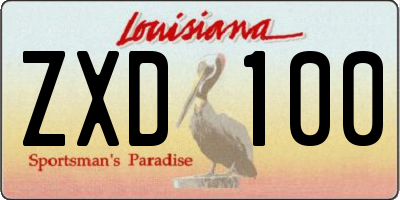 LA license plate ZXD100