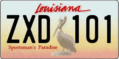 LA license plate ZXD101