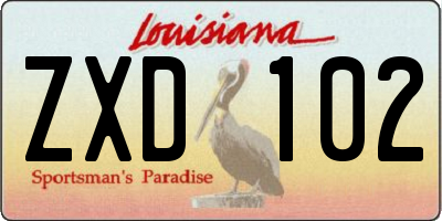 LA license plate ZXD102