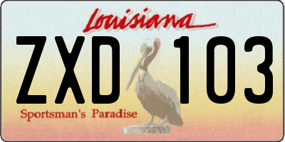 LA license plate ZXD103