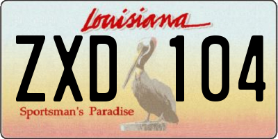 LA license plate ZXD104