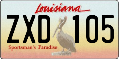 LA license plate ZXD105