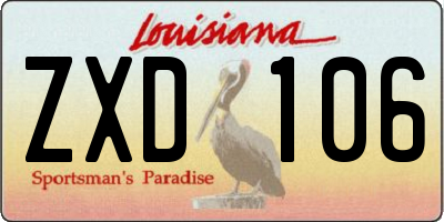 LA license plate ZXD106