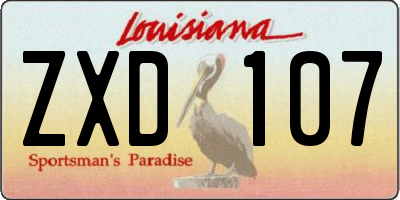 LA license plate ZXD107