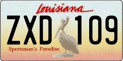 LA license plate ZXD109